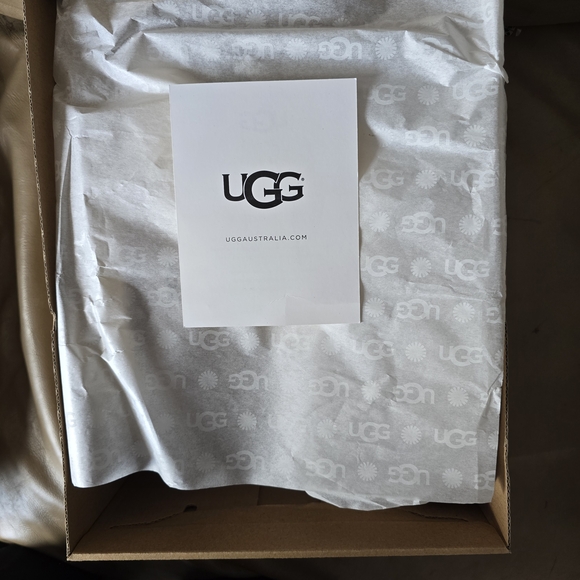 UGG Beige Fluffy Platform Slippers - Picture 4 of 5